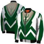 personalized milwaukee bucks v stripes green white bomber jacket best selling