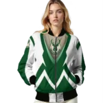 personalized milwaukee bucks v stripes green white bomber jacket best selling