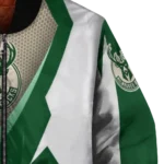 personalized milwaukee bucks v stripes green white bomber jacket best selling