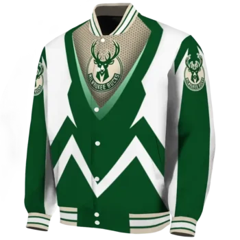 personalized milwaukee bucks v stripes green white varsity jacket best selling.webp