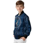 personalized minnesota timberwolves bolt stripe midnight blue bomber jacket best selling
