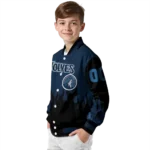 personalized minnesota timberwolves flame border midnight blue black varsity jacket best selling.webp