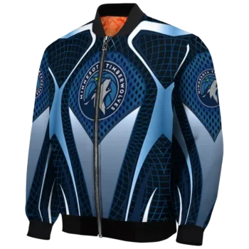 personalized minnesota timberwolves mesh chest black bomber jacket best selling