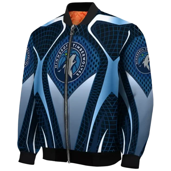 personalized minnesota timberwolves mesh chest black bomber jacket best selling