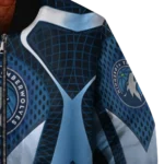 personalized minnesota timberwolves mesh chest black bomber jacket best selling