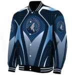 personalized minnesota timberwolves mesh chest black varsity jacket best selling.webp
