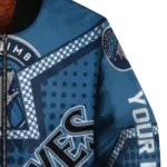 personalized minnesota timberwolves star burst midnight blue bomber jacket best selling