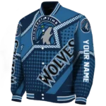 personalized minnesota timberwolves star burst midnight blue varsity jacket best selling.webp