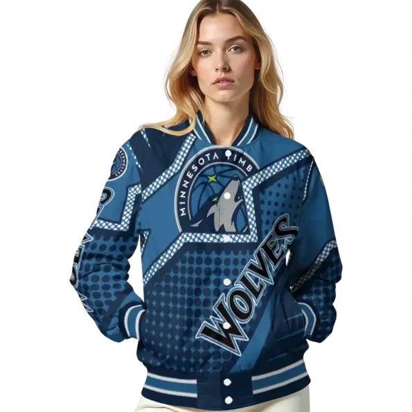 personalized minnesota timberwolves star burst midnight blue varsity jacket latest model.webp