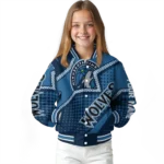 personalized minnesota timberwolves star burst midnight blue varsity jacket best selling.webp