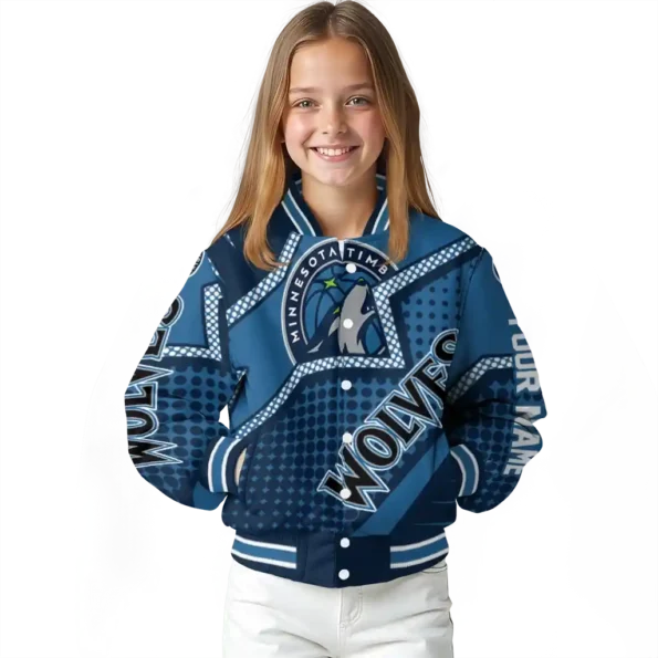 personalized minnesota timberwolves star burst midnight blue varsity jacket top rated.webp