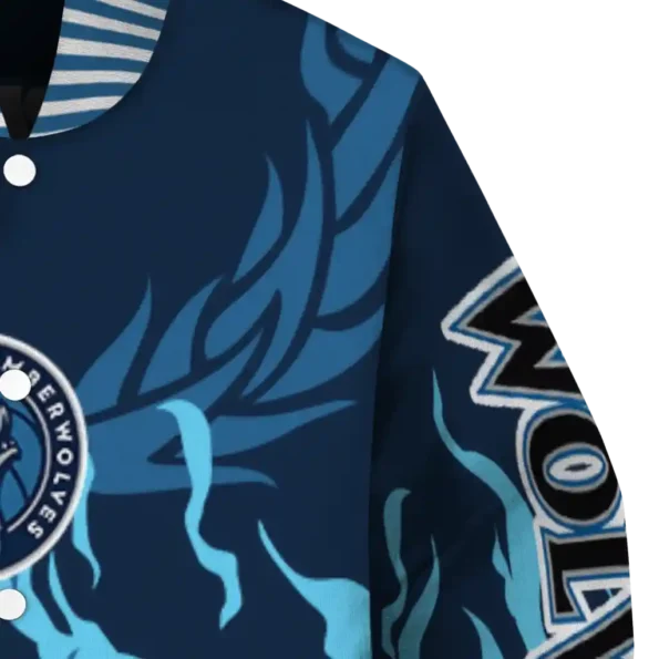 personalized minnesota timberwolves winged blaze midnight blue white varsity jacket premium grade.webp