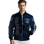 personalized new orleans pelicans hexagon cluster navy black bomber jacket best selling