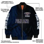 personalized new orleans pelicans hexagon mesh navy black bomber jacket best selling
