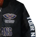 personalized new orleans pelicans hexagon mesh navy black bomber jacket best selling