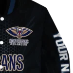 personalized new orleans pelicans hexagon mesh navy black varsity jacket best selling.webp