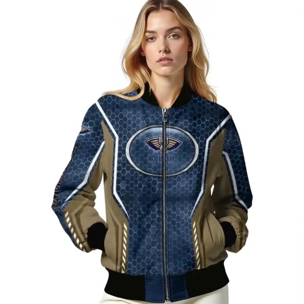personalized new orleans pelicans power plate navy bomber jacket latest model