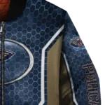 personalized new orleans pelicans power plate navy bomber jacket best selling