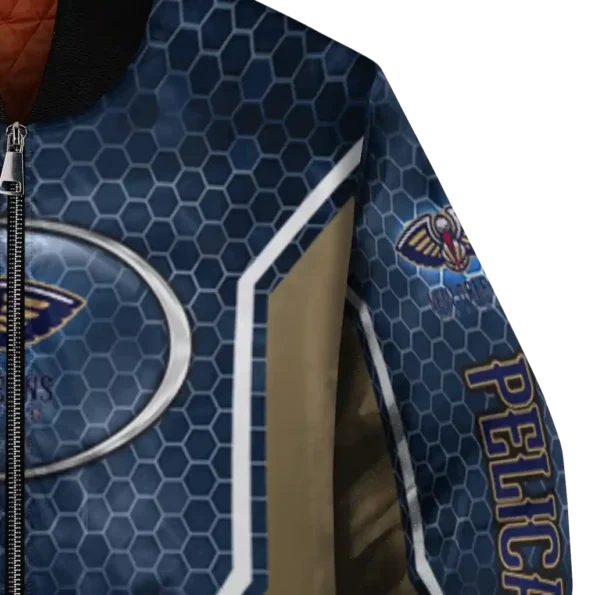 personalized new orleans pelicans power plate navy bomber jacket premium grade
