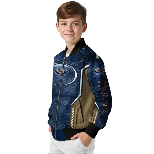personalized new orleans pelicans power plate navy bomber jacket trendy