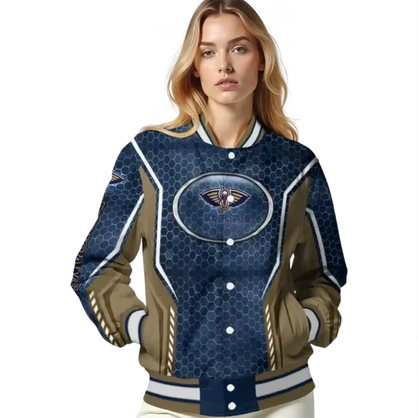 personalized new orleans pelicans power plate navy varsity jacket latest model.webp