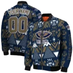 personalized new orleans pelicans pyramid shapes navy bomber jacket best selling