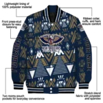 personalized new orleans pelicans pyramid shapes navy varsity jacket best selling.webp