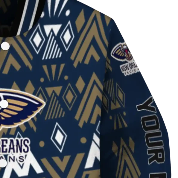 personalized new orleans pelicans pyramid shapes navy varsity jacket premium grade.webp