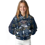 personalized new orleans pelicans pyramid shapes navy varsity jacket best selling.webp