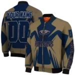 personalized new orleans pelicans spider mark navy bomber jacket best selling