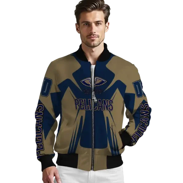 personalized new orleans pelicans spider mark navy bomber jacket high quality