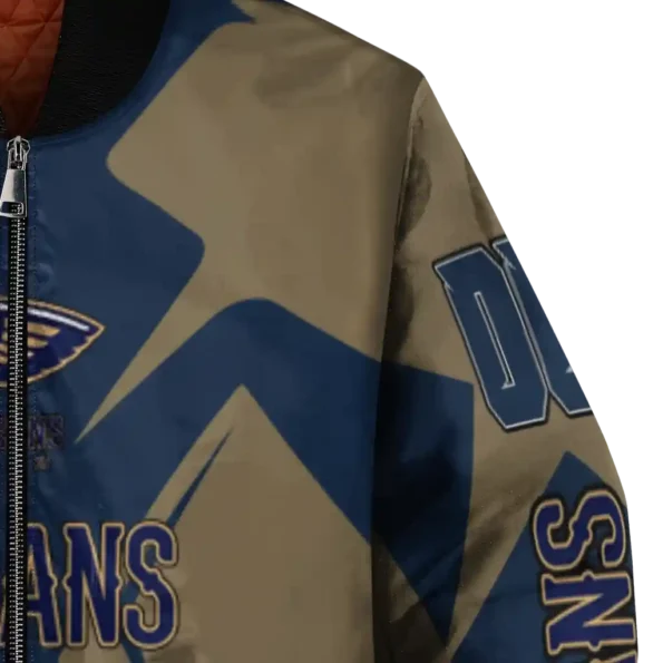 personalized new orleans pelicans spider mark navy bomber jacket premium grade