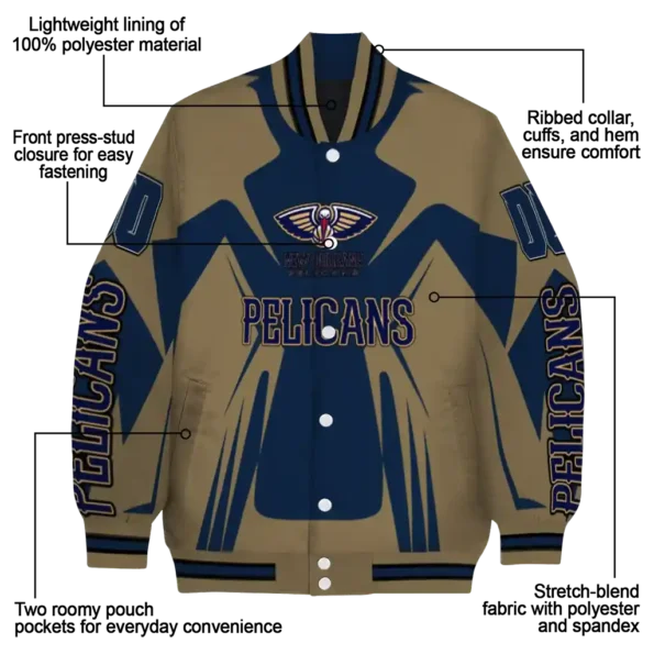 personalized new orleans pelicans spider mark navy varsity jacket new arrival.webp