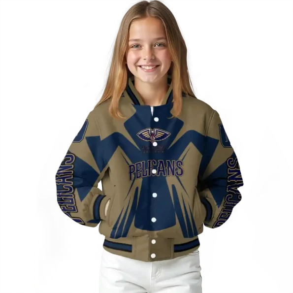 personalized new orleans pelicans spider mark navy varsity jacket top rated.webp