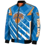 personalized new york knicks chevron angles blue bomber jacket best selling