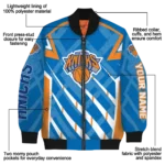 personalized new york knicks chevron angles blue bomber jacket best selling