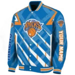personalized new york knicks chevron angles blue varsity jacket best selling.webp