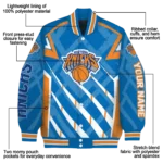 personalized new york knicks chevron angles blue varsity jacket best selling.webp