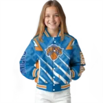 personalized new york knicks chevron angles blue varsity jacket best selling.webp