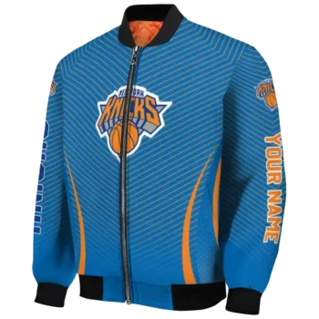 personalized new york knicks chevron arrow blue bomber jacket best selling