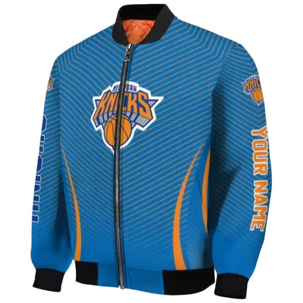 personalized new york knicks chevron arrow blue bomber jacket best selling