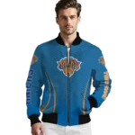 personalized new york knicks chevron arrow blue bomber jacket best selling