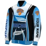 personalized new york knicks mesh effect blue black varsity jacket best selling.webp