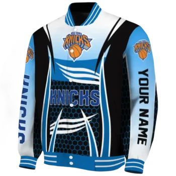 personalized new york knicks mesh effect blue black varsity jacket best selling.webp