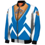 personalized new york knicks v stripes blue white bomber jacket best selling