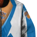 personalized new york knicks v stripes blue white bomber jacket best selling