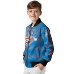 personalized oklahoma city thunder bolt stripe blue bomber jacket best selling