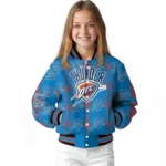 personalized oklahoma city thunder bolt stripe blue varsity jacket best selling.webp