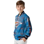 personalized oklahoma city thunder bolt stripe blue varsity jacket best selling.webp