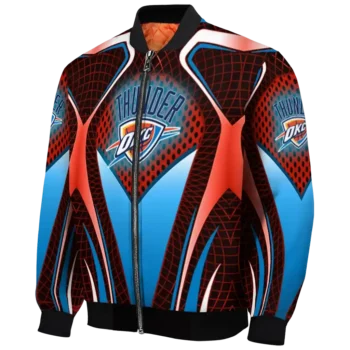 personalized oklahoma city thunder mesh chest black bomber jacket best selling